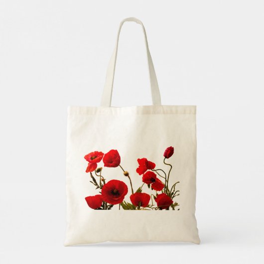 Poppy Flower Red Floral Weddenschap Bridesmaid Gif Tote Bag (Achterkant)