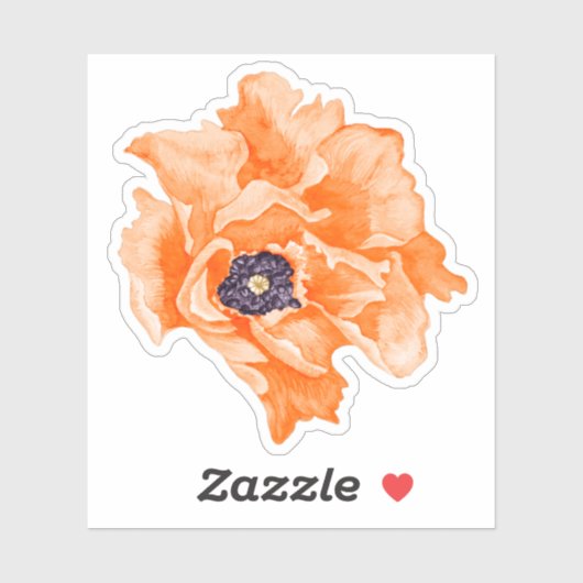 Poppy Flower Sticker (Vel)