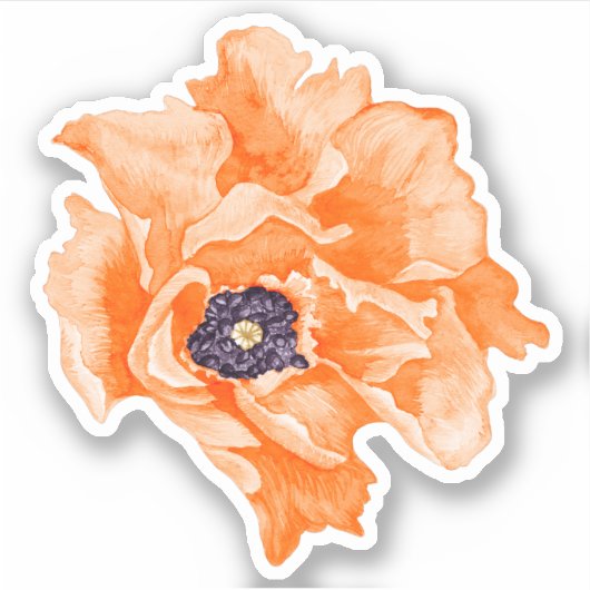 Poppy Flower Sticker (Voorkant)