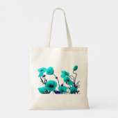 Poppy Flower Turquoise Floral Wedding Bridesmaid Tote Bag (Achterkant)