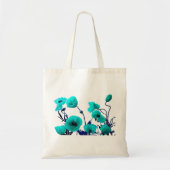 Poppy Flower Turquoise Floral Wedding Bridesmaid Tote Bag (Voorkant)