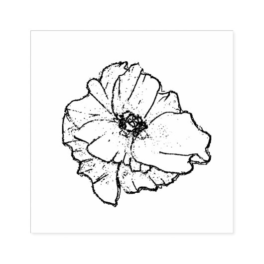 Poppy Flower voor al uw lente stempelprojecten Rubberstempel (Afrduk)