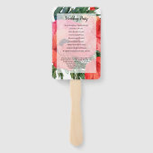 Poppy Flower Waterverf Red Rehearsal Dinner invull Handwaaier (Achterkant)