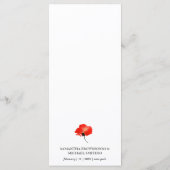 Poppy Flower Waterverf Schilderen Beroemdheid Brui Menu (Achterkant)