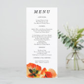 Poppy Flower Waterverf Schilderen Beroemdheid Brui Menu (Staand voorkant)