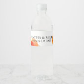 Poppy Flower Waterverf Verf Bruiloft Waterfles Etiket (Voorkant)