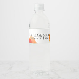 Poppy Flower Waterverf Verf Bruiloft Waterfles Etiket