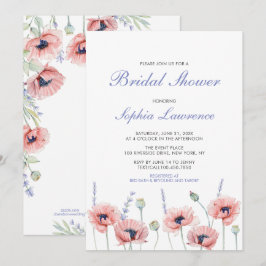 Poppy Flower Wedding Bridal Shower Kaart