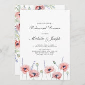 Poppy Flower Wedding Rehearsal Dinner Kaart (Voorkant / Achterkant)