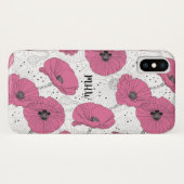 Poppy Flowers aangepaste monogram telefoongevallen Case-Mate iPhone Case (Achterkant (horizontaal))