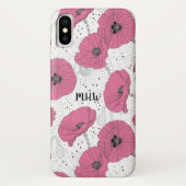 Poppy Flowers aangepaste monogram telefoongevallen Case-Mate iPhone Case (Achterkant)