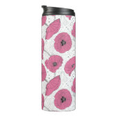 Poppy Flowers aangepaste monogram tumbler Thermosbeker (Geroteerd rechts)