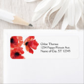 Poppy Flowers adreslabel Etiket (Insitu)