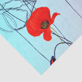 Poppy Flowers and Butterfly Decoupage  Tissuepapier (Detail)