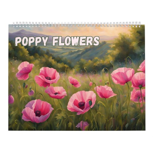 Poppy Flowers Art, Beautiful Meadows Natuur Kalender (Hoes)