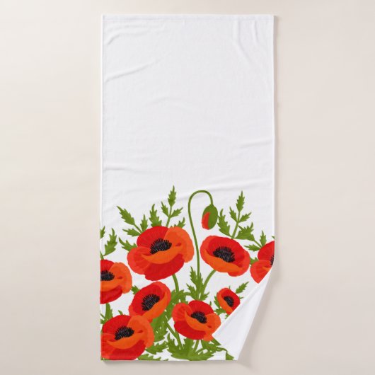 Poppy Flowers Bad Handdoek (Badhanddoek)