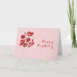 Poppy Flowers Bedankkaart