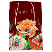 Poppy Flowers Bedankt voor de middelgrote cadeauta Medium Cadeauzakje (Voorkant)