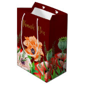 Poppy Flowers Bedankt voor de middelgrote cadeauta Medium Cadeauzakje (Achterkant Gekanteld)