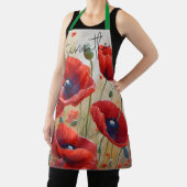 Poppy Flowers Blossom Gepersonaliseerde nieuwighei Schort (Insitu)