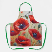 Poppy Flowers Blossom Gepersonaliseerde nieuwighei Schort (Voorkant)