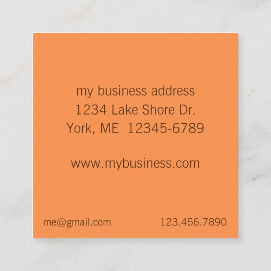 Poppy Flowers Botanisch Sinaasappel Bloemkunst Vierkante Visitekaartje (Achterkant)