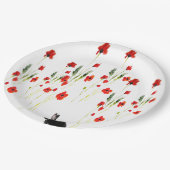 Poppy Flowers Bunny Rabbit Floral Papieren Bordje (Gekanteld)