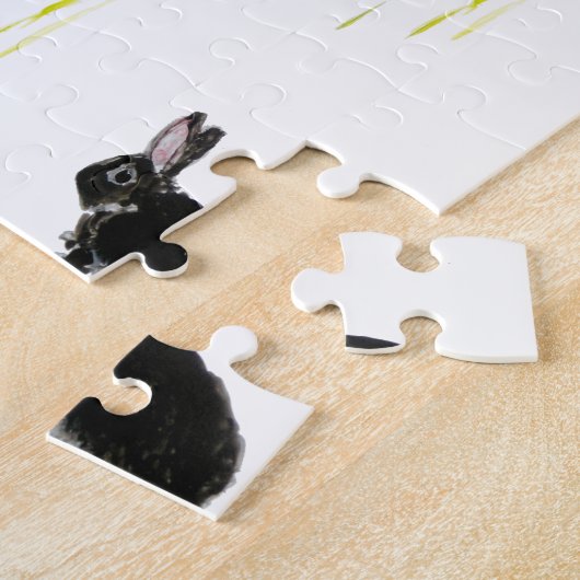Poppy Flowers Bunny Rabbit Legpuzzel (Zijkant)