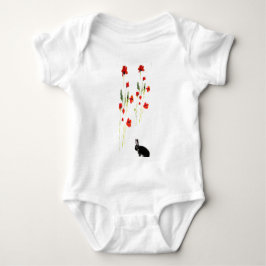 Poppy Flowers Bunny Rabbit Romper