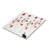 Poppy Flowers Bunny Rabbit Tegeltje (Zijkant)