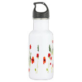 Poppy Flowers Bunny Rabbit Waterfles (Achterkant)