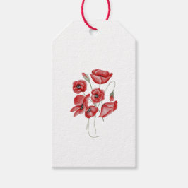 Poppy Flowers Cadeaulabel