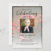 Poppy Flowers Celebration of Life Photo, Funeral Kaart (Voorkant)