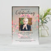 Poppy Flowers Celebration of Life Photo, Funeral Kaart (Staand voorkant)