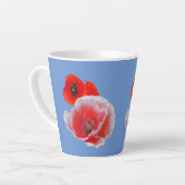 Poppy Flowers Close up Cust. Blue Latte Mok (Linkerhoek)