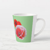Poppy Flowers Close up Cust. Green Latte Mok (Rechts)