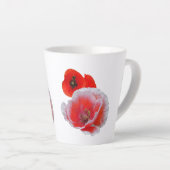 Poppy Flowers Close-up Cust. Witte latte Mok (Rechterhoek)