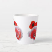 Poppy Flowers Close-up Cust. Witte latte Mok (Voorkant)