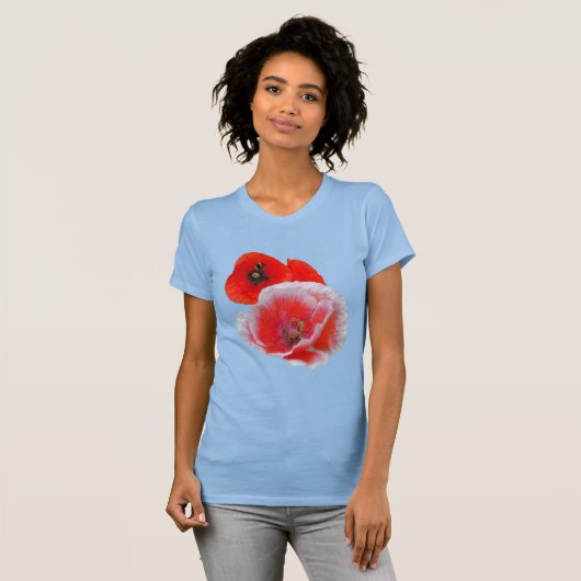Poppy Flowers Close-up T-shirt (Voorkant volledig)