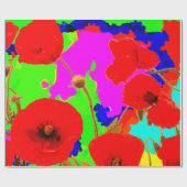 Poppy Flowers Colorful Bright Art Floral Abstract Cadeaupapier (Vlak)