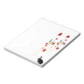 Poppy Flowers Cute Bunny Rabbit Notitieblok (Linkerzijde)