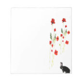 Poppy Flowers Cute Bunny Rabbit Notitieblok (Voorkant)