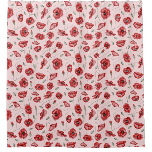 Poppy Flowers Douchegordijn (Voorkant)