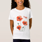 Poppy Flowers gepersonaliseerd T-shirt (Voorkant)