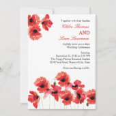 Poppy Flowers Huwelijksuitnodiging Kaart (Voorkant)