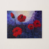 Poppy Flowers Impasto Art Puzzel met geschenkdoos Legpuzzel (Horizontaal)