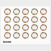Poppy Flowers in Sinaasappel en wit Custom Dank u Ronde Sticker (Vel)