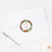 Poppy Flowers in Sinaasappel en wit Custom Dank u Ronde Sticker (Envelop)