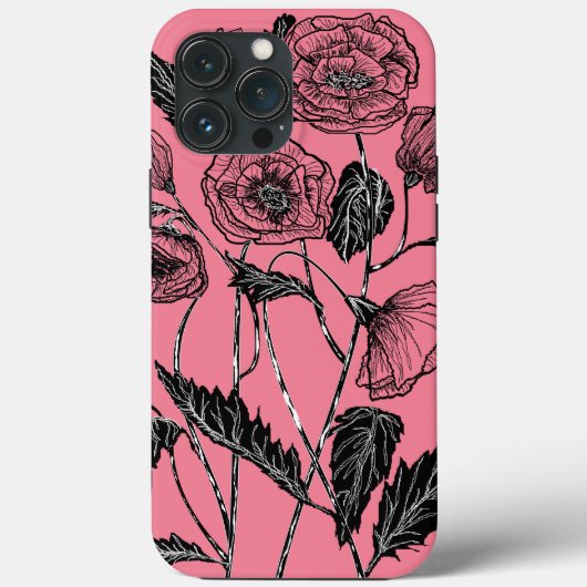 Poppy Flowers Kies Kleur - Roze Case-Mate iPhone Case (Achterkant)