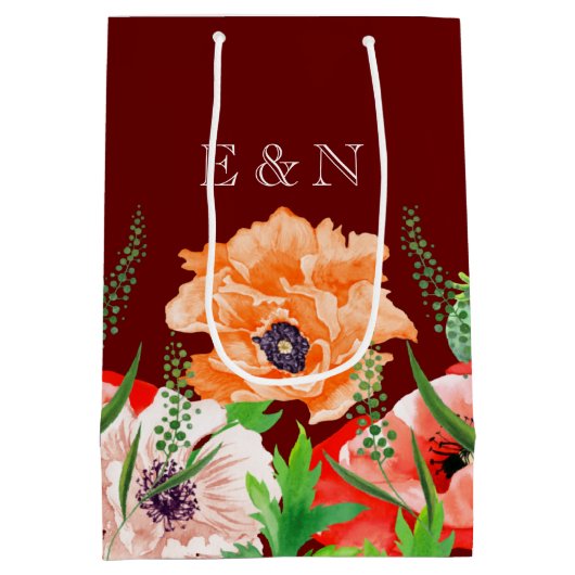 Poppy Flowers Medium Gift Bag Medium Cadeauzakje (Achterkant)
